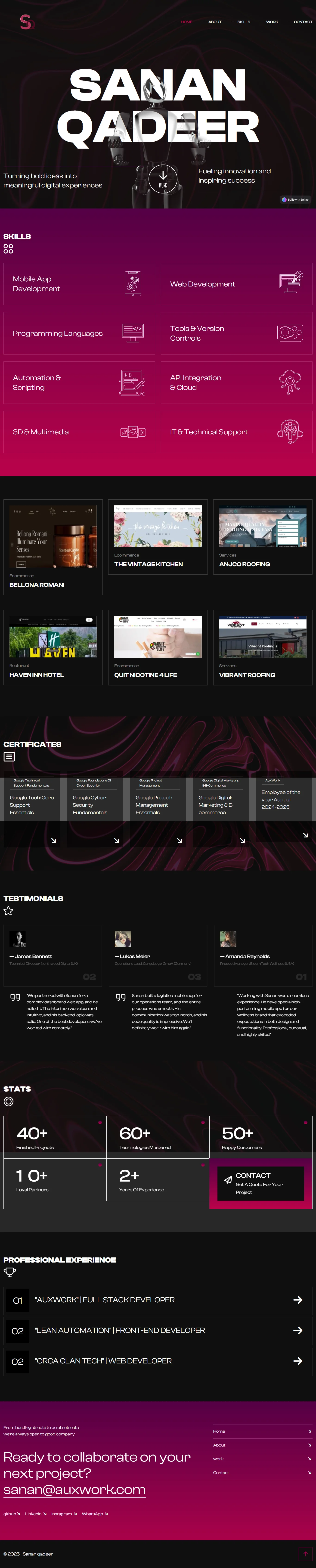 Sanan Developer portfolio